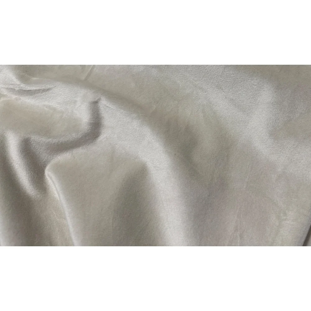 Single Beige Velvet Curtain Drape 1 Panel Solid 84 Long 54 Wide Ecru